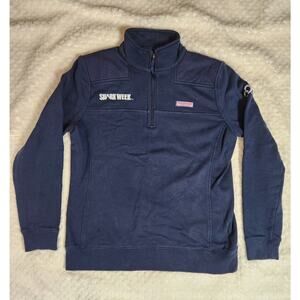 Sz Sm Vineyard Vines Shark Week Pullover Half Zip Womens Small